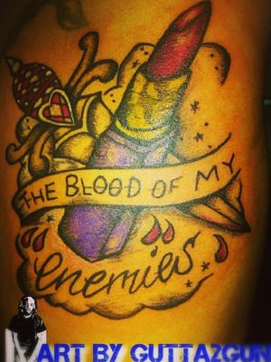 Blood of My Enemy tattoo #gutta2gunz @grooviest_ink Instagram and Facebook Twitter 