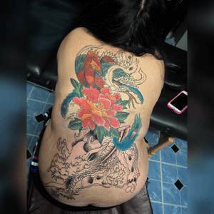 Today got to work on @lifeoncanvabis #backpiece ! Originally we were just gonna do the #phoenix tattoo on her back .... but now she wants to do a #fullbacksleeve & this time we went with a #dragon & the next session we will knock out the colors ! & the last session will be the background to lock everything in ! Different approach to how it's originally done ! But we making it work nonetheless 🎨🖊🐉 Thanks again angie for coming to the studio @blackskull_tattoostudio 🤟🏻 #TattzByAG #Ink #Tatuaje #Tattoo #BodyArt #ArteCorporal #japanese #japanesetattoo #traditionaljapanese #5thsession #traditional #traditionalart #traditionaltattoo #boldcolors #irezumi #nyc #nyctattoo #nyctattooartist #newyorkcitytattoo #newyorkcity #newyorkcitytattooartist #dragontattoo
