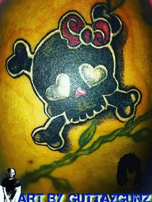 Candy skull tattoo #gutta2gunz @Grooviest_ink_Tattooing_Studio , @grooviest_ink on Instagram, Facebook and Twitter #gutta2gunz