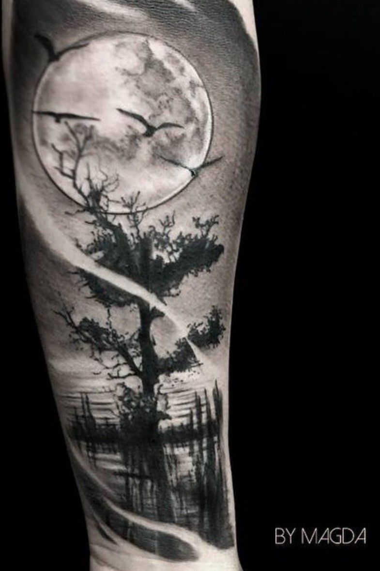 black tree tattoo sleeve