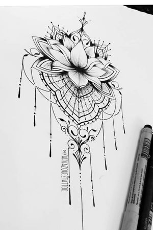 #lotusflower #Ornamental #flower by @KahVazquezTattoo #KahVazquezTattoo 