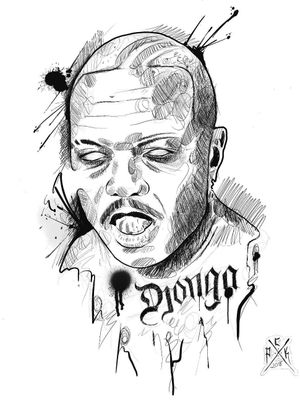 Djonga ✖️ Arte criada pelo tatuador Patrick Alves @patrickalvestattoo #tattoo #sketch #drawing #rap #draw