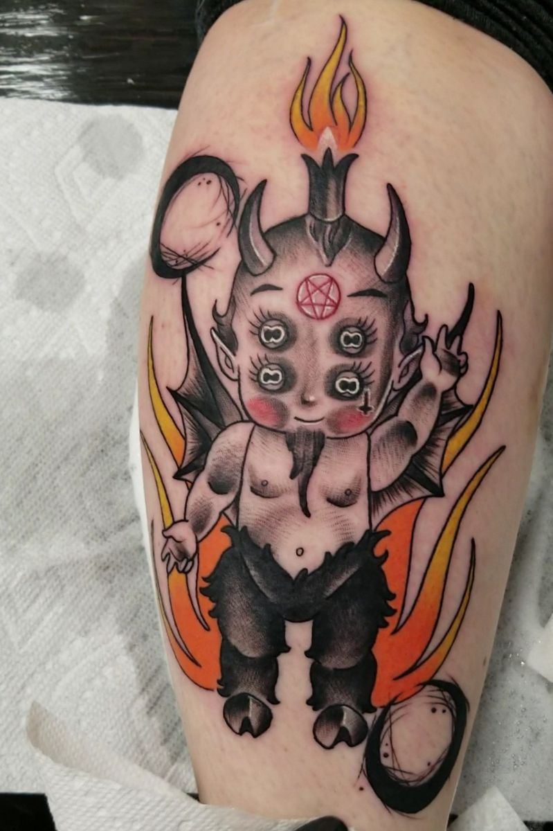 Tattoo uploaded by Shannon Gamerl • #baphomet #cupiedoll #duality # ...