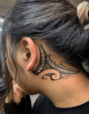 Polynesian Behind the Ear Tatty #polynesiantattoo #polynesian #tribal #tribaltattoo  for Appointments text 3109010862