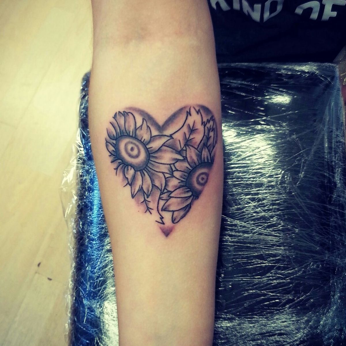 Tattoo uploaded by lone wolf ink • Sunflower heart tattoo ...thanks for ...