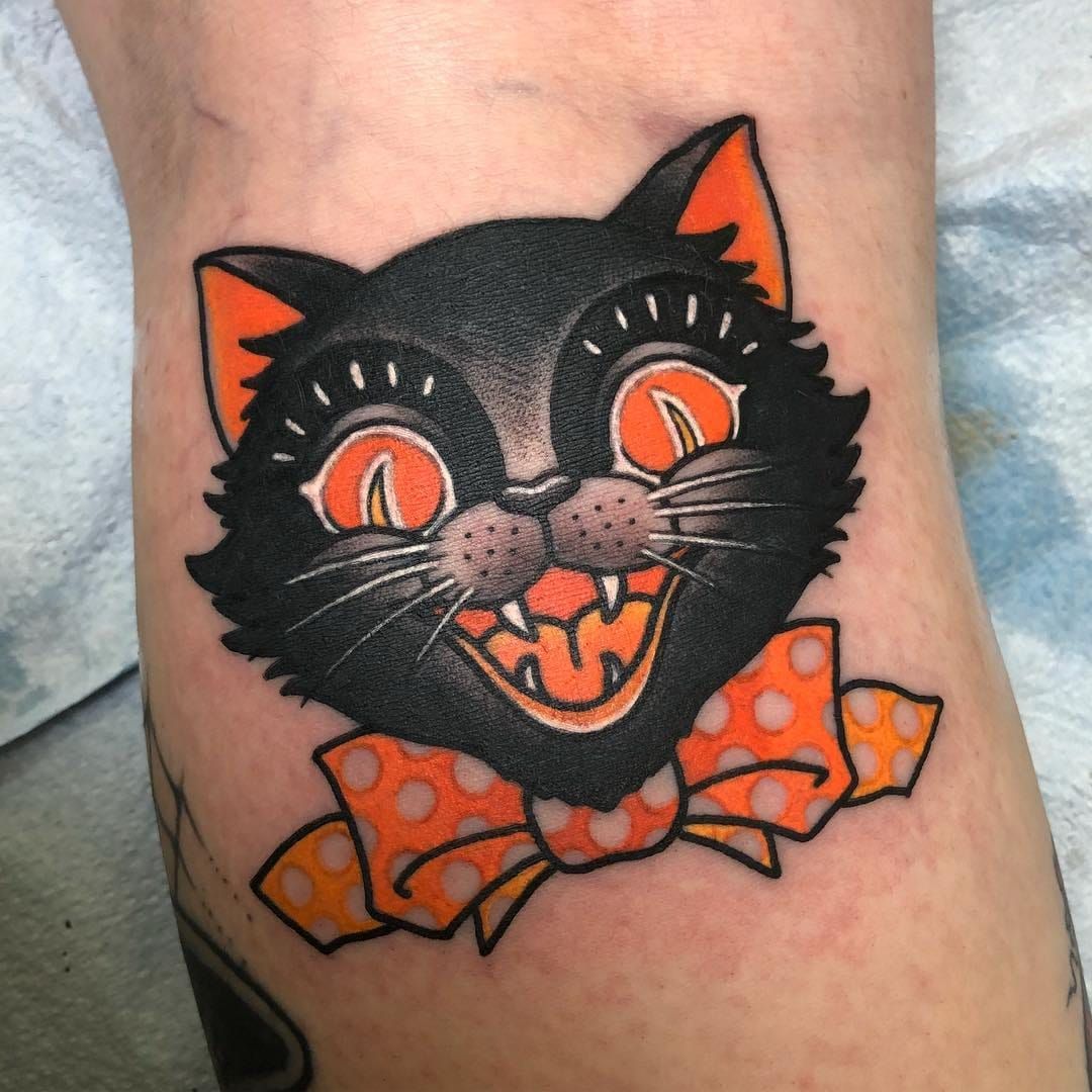 50 Halloween Tattoos for People who Live to Explore the Scary  Hike n  Dip  Black cat tattoos Trendy tattoos Pretty tattoos