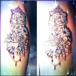 #colourblocking #tattoo #tattooedgirl #tattooartist #followme #follower #follow #followforfollow #artist #dreamtattoo #mindblowing #mone1971 #tattoo #blumen #Blüte #mandala #lines #farbe #lila #rose #Schlüssel #