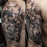 Greek mythology warriors tattoo