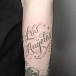 Tattoo by Em Scott #EmScott #Chicanotattoos #Chicano #Chicanostyle #Chicanx #losangeles #script #stars