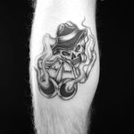 Tattoo by Jose Araujo Martinez #JoseAraujoMartinez #Chicanotattoos #Chicano #Chicanostyle #Chicanx #blackandgrey #gun #gangster #skull