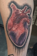 Dying anotomical heart on forearm 