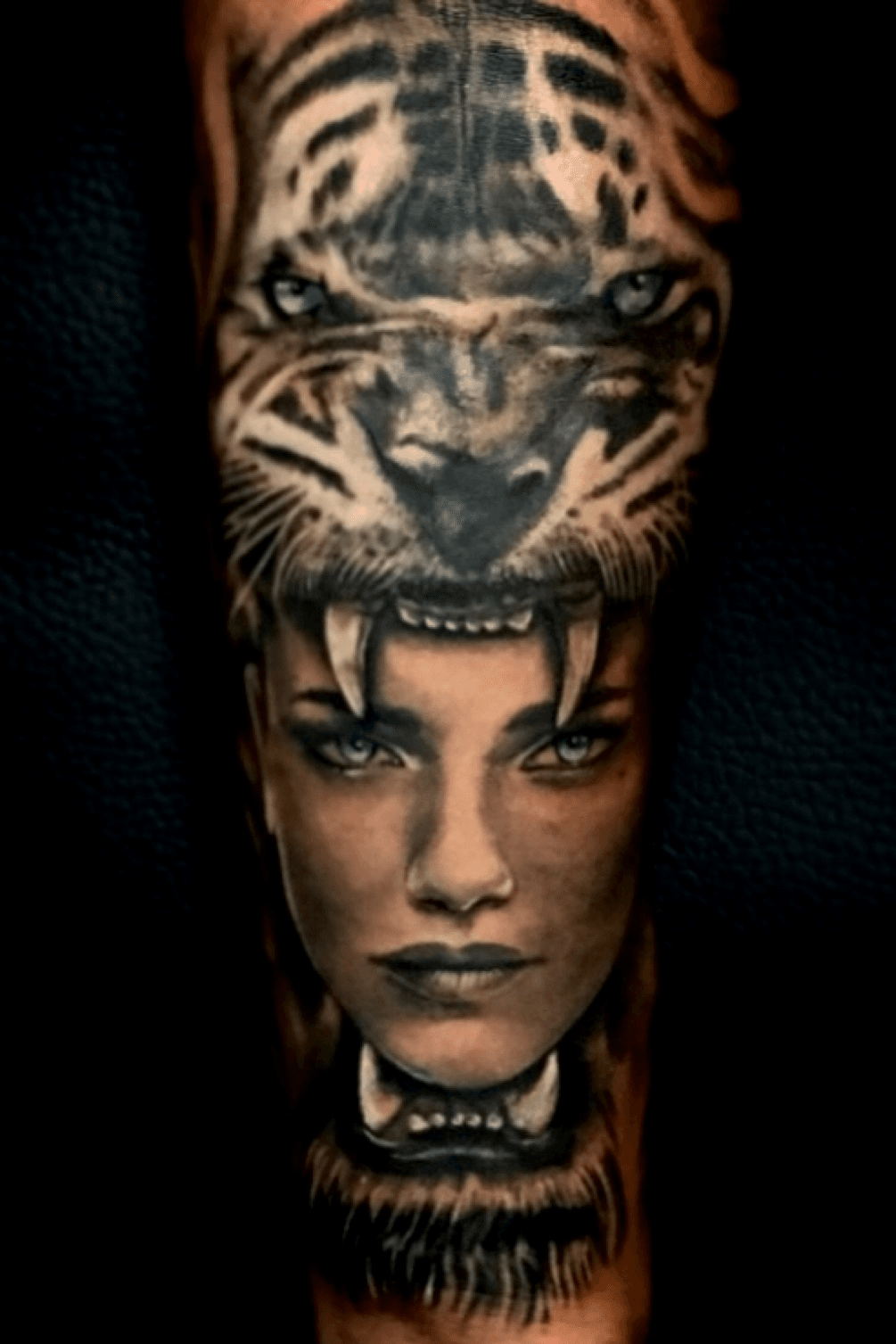 Tattoo Design Half Animal Faces