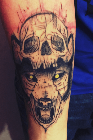#tatoo #skull #wolf #devil #animal #skulltattoo 