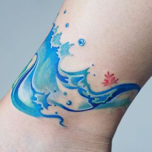 Tattoo by Zihee #Zihee #watercolortattoo #watercolor #painterly #fineart #painting #color #water #ocean #coral #waterdrop #splash #wave