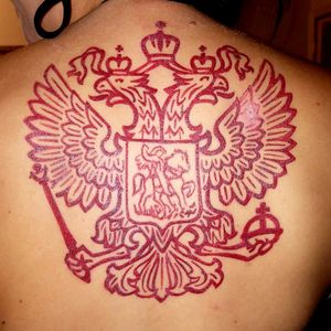 My first real man tattoo. RUSSIAN EAGLE MFKR 