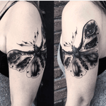 All seeing eye moth #blackandgrey #Black #moth #linework #insect #arm #eye #allseeingeye #femaletattooartist #LAET