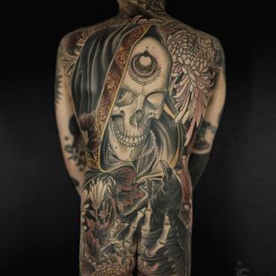 Tatuaje de Antony Flemming #AntonyFlemming #NeoTraditionalTattoo #neotraditional #neotrad #artnouveau #artdeco