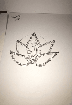Thinking of inking? #crystal #crystals #lotus  #dots  #dotwork #sketch #pearls  #circle #drawing 