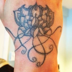 #handpoke lotus on handFor: Khrystal Harper