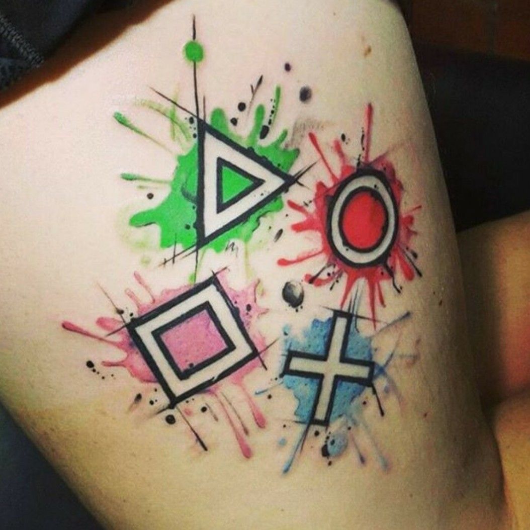 PlayStation logo for the excellent eathantattooer  My half of our rad  trade  thanks again for the sick idea bro t  Cool tattoos Empire  tattoo Tattoos