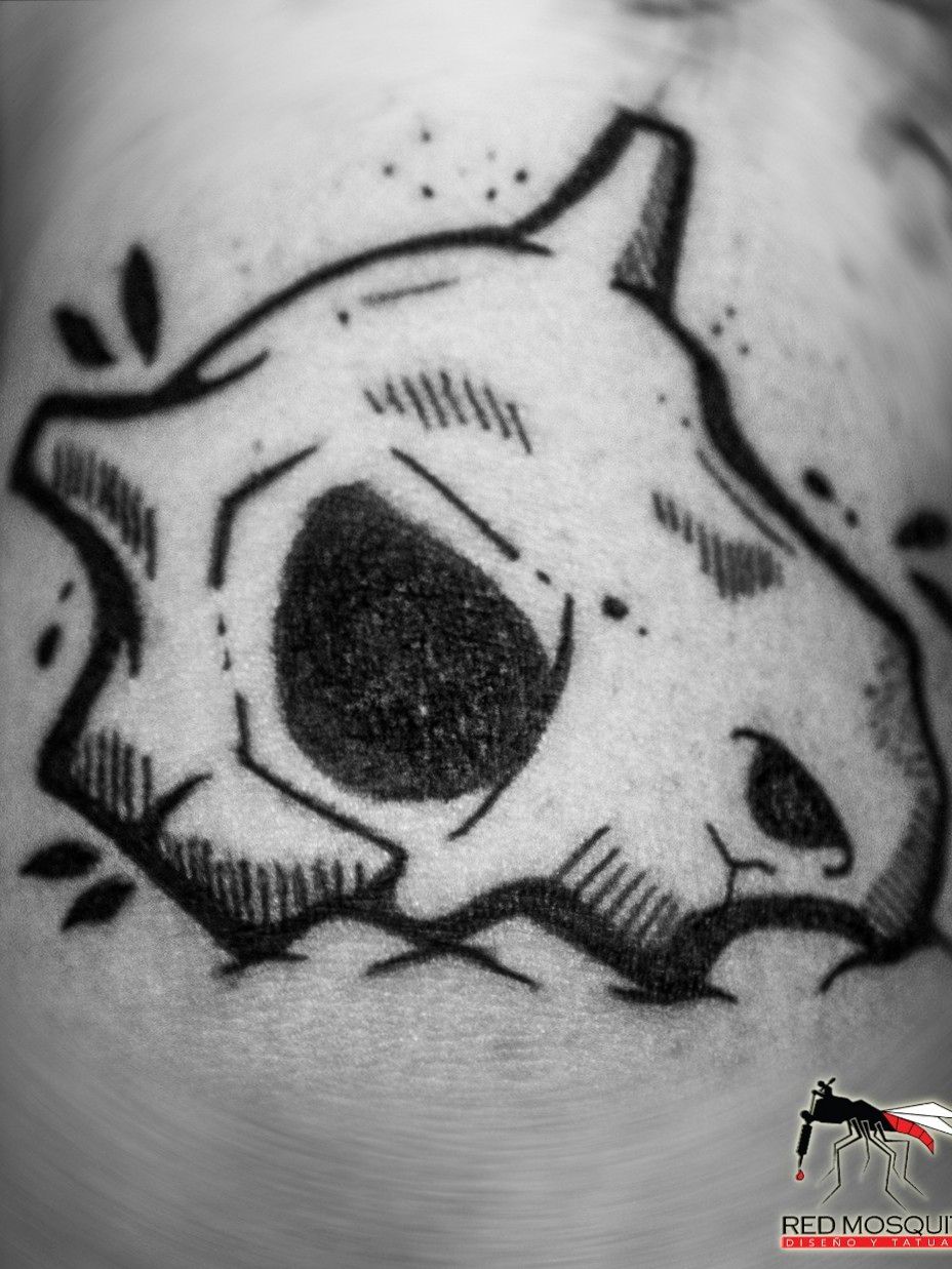 Tattoo uploaded by Xavier  Cubone tattoo by Mewo Llama MewoLlama  pokemon videogames anime kawaii cute skull  Tattoodo
