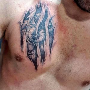 First tatoo. Lone wolf #wolf #tatoo #angrywolf #graffio #animal #tatuaggio #lonewolf #