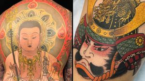 Tattoo on the left by Shige Yellowblaze and Tattoo on the right by Horitada #Horitada  #shigeyellowblaze #japanesetattoos #japanese #irezumi #tebori