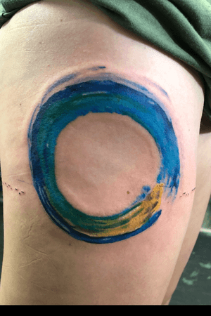 Whater color Enso on thigh