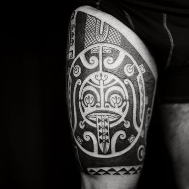 Tattoo by Igor Kapman #IgorKapman #tribaltattoos #tribaltattooing #tribal #ancient #blackwork #pattern #linework #dotwork #shapes #abstract