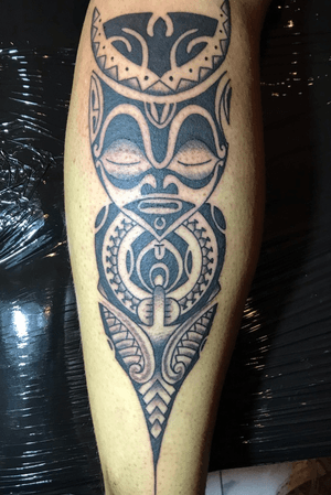 New maori legtattoo, tikiman