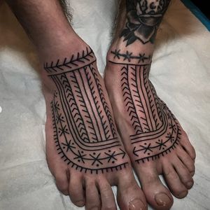 Tattoo by Boxcar #Boxcar #tribaltattoos #tribaltattooing #tribal #ancient #blackwork #pattern #linework #dotwork #shapes #abstract
