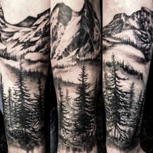 Mountains forest tatoo