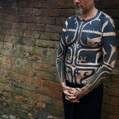 Tattoo by Hanumantra Lamar #HanumantraLamar #tribaltattoos #tribaltattooing #tribal #ancient #blackwork #pattern #linework #dotwork #shapes #abstract