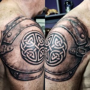 Celtic armour shoulder tattoo