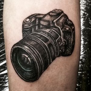 SLR camera tattoo
