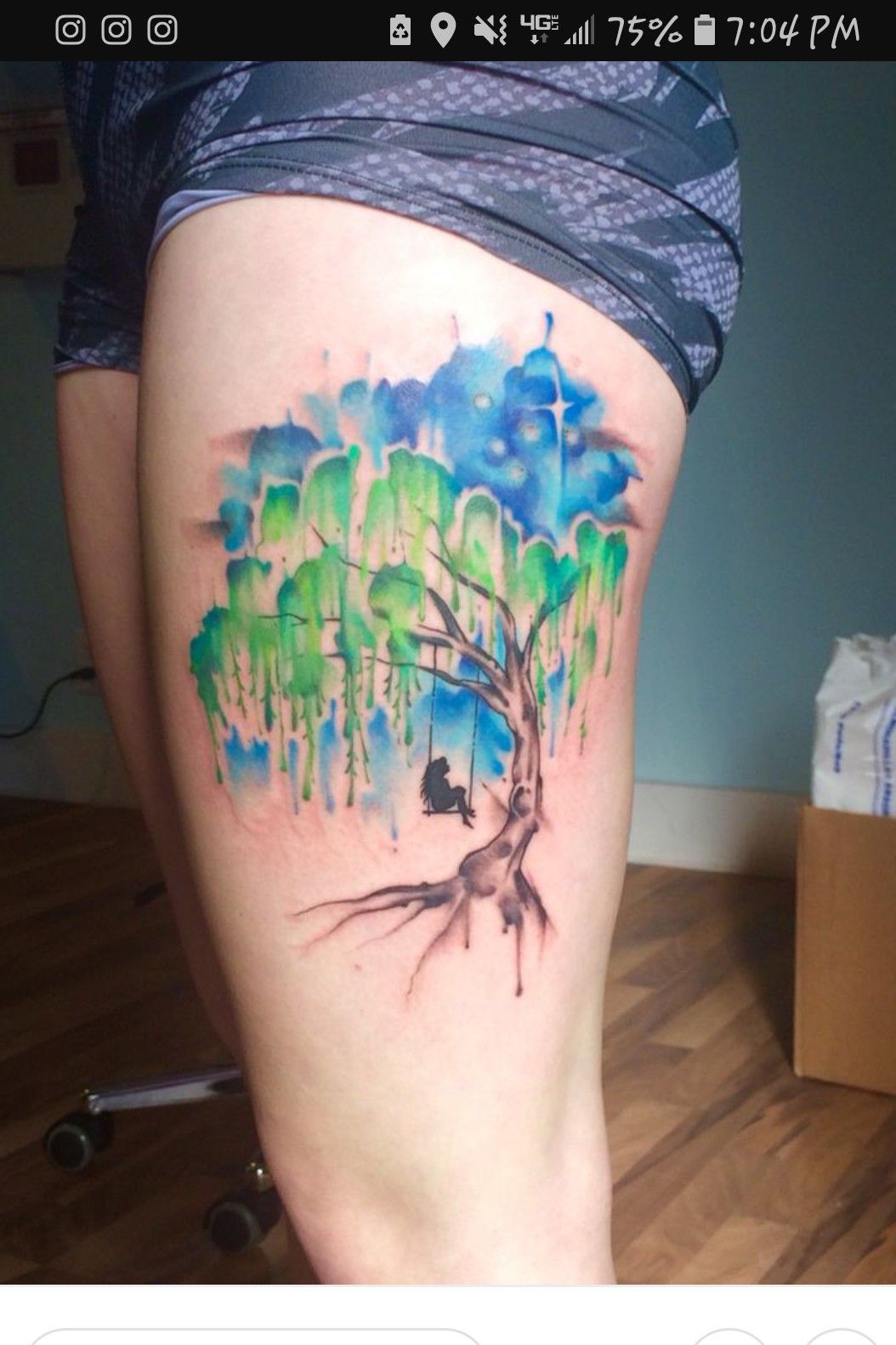Weeping willow tattoo in a rectangle tattooed on the right forearm  Willow  tree tattoos Weeping willow tattoo Tree tattoo arm