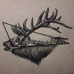 An elk abstract tattoo. This piece took about 3 hours to draw! 