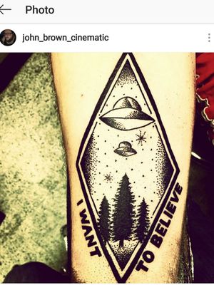 X Files Theme right forearm tattoo