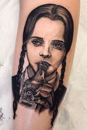 Wednesday Addams done by Elva at The Blank Slate in Poughkeepsie NY. 
