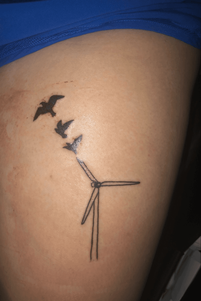 A small windmill tattoo by Annelie Fransson  Tattoogridnet