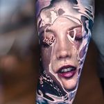 Tattoo by Luka Lajoie #LukaLajoie #realismtattoos #hyperrealismtattoos #realism #hyperrealism #realistic #color #water #portrait #lady #girl #babe #lips