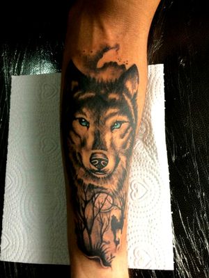 Wolf time lapse tattoo