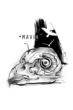 Pássaros também vivem | #bird #bone #headtattoo #sketchwork #blackwork #by #mavik 