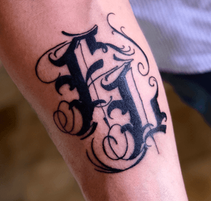 Lettering on forearm