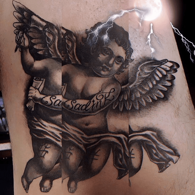 african american angel tattoos
