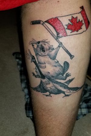 #beaver #Canadian #goose #flag #middlefinger #canada #hockeystick 