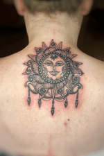Ornamental sun mandala! Gem tattoo, pearls, lace, jewel tattoo