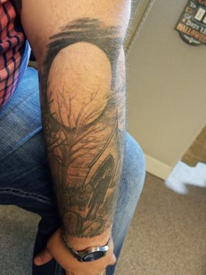 Half sleeve by Mike Marty from Blue Line Tattoo in La Crosse, Wisconsin 