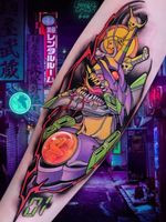 Tattoo by Brando Chiesa #BrandoChiesa #pastelgore #color #anime #manga #Japanese #illustrative #robot #scifi