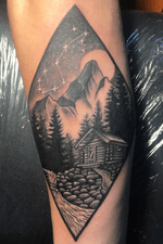 #foresttattoo #cabininthewoods #sagitarius #mountain #tatuaje 